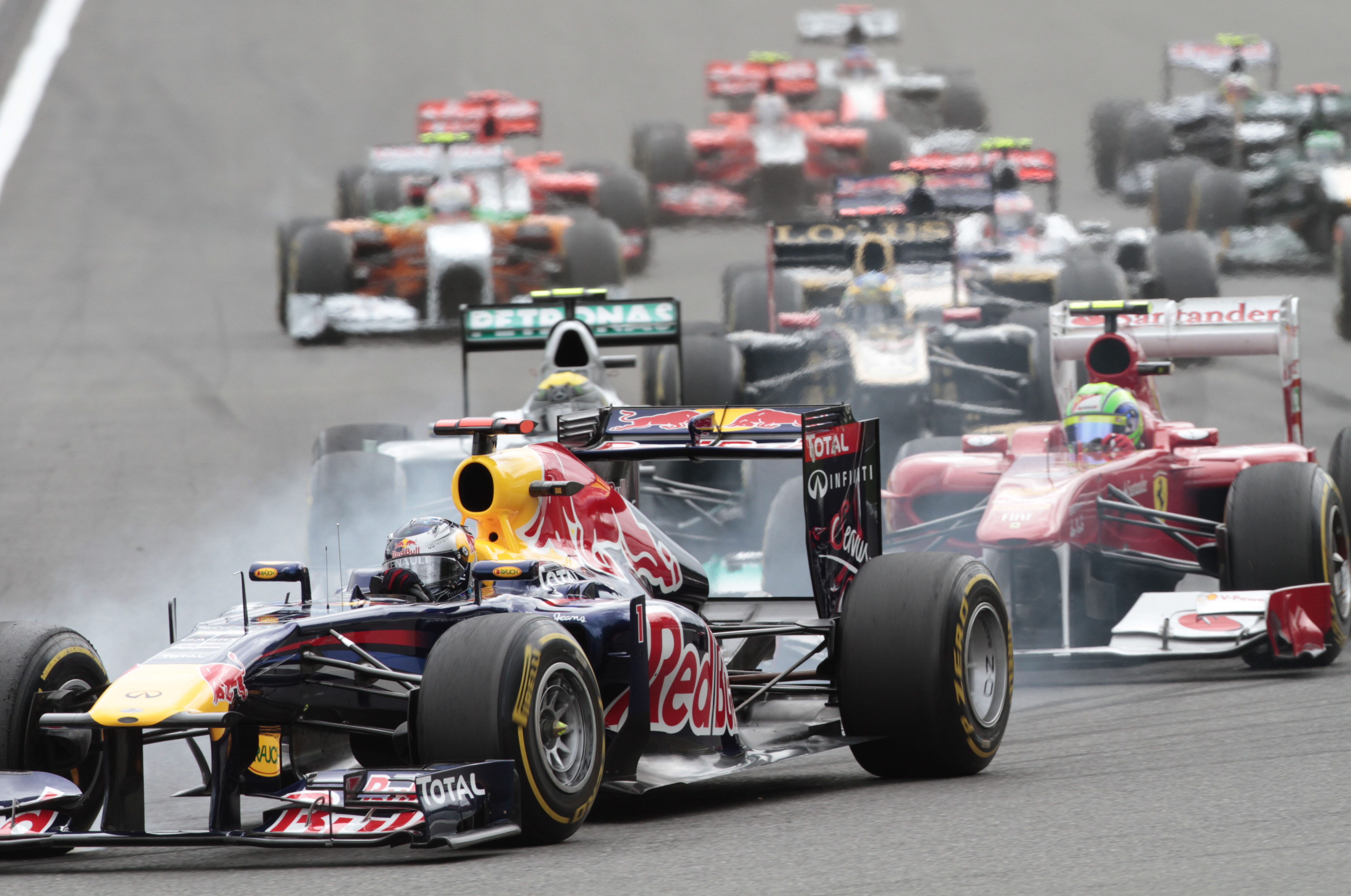 Imponerade stort i sin Red Bull Renault under Belgiens Grand Prix.