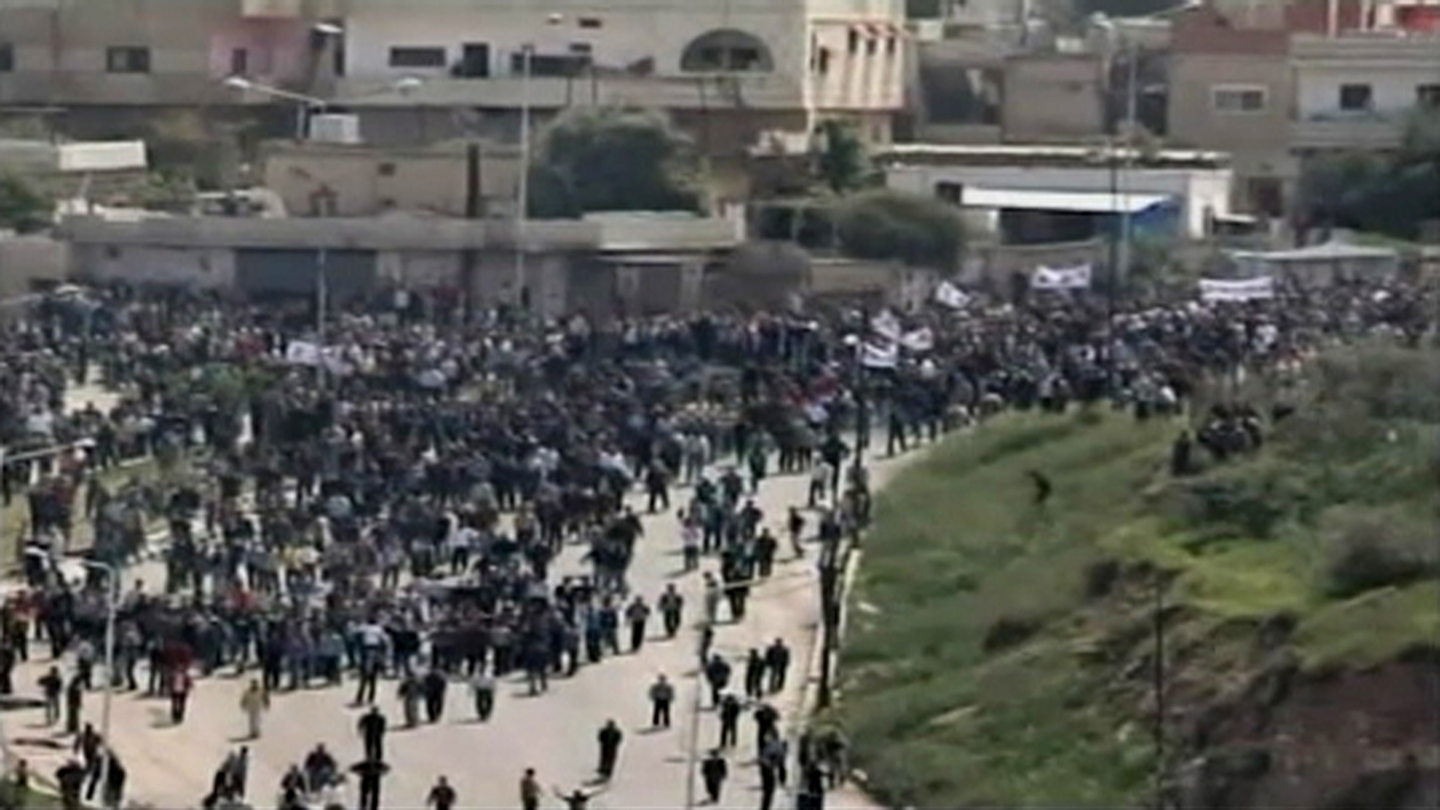 Protestmassorna i Daraa, Syrien.