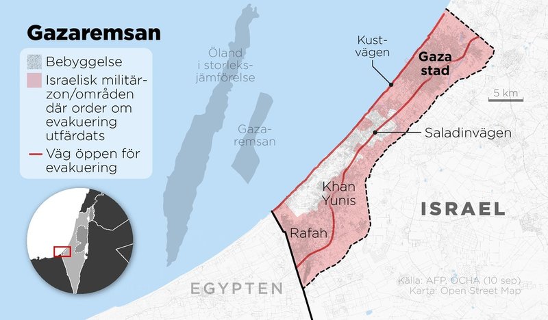 Israel har sagt att två vägar sydvästerut är öppna för evakuering från Gaza stad.