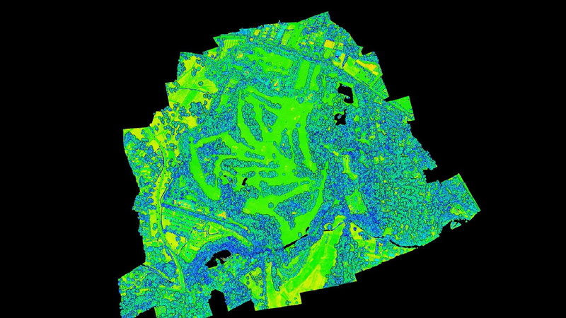 Den inscannade lidar-datan är oerhört noggrann, och ligger som grund för spelets golfbanor. Bilden kommer från ett videoklipp.