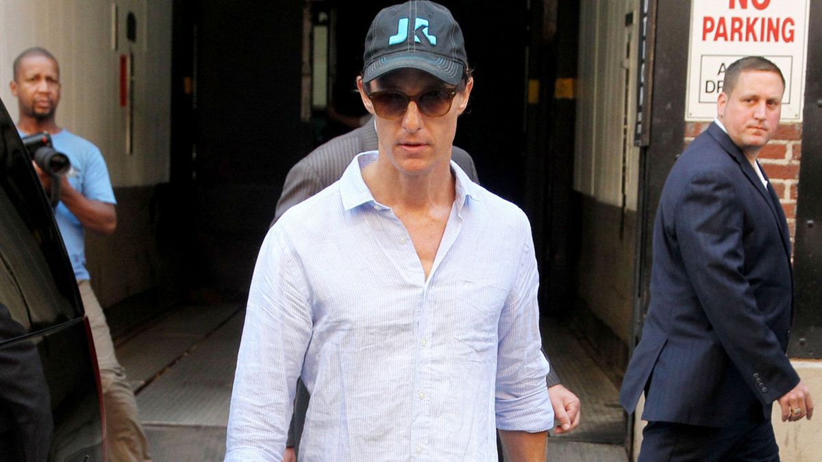 Matthew McConaughey i slutet av augusti – redan då var han otäckt smal.
