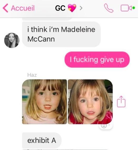 Brittisk kvinna Harriet blåsväder efter Madeleine McCann. Brittisk kvinna Harriet blåsväder efter Madeleine McCann.