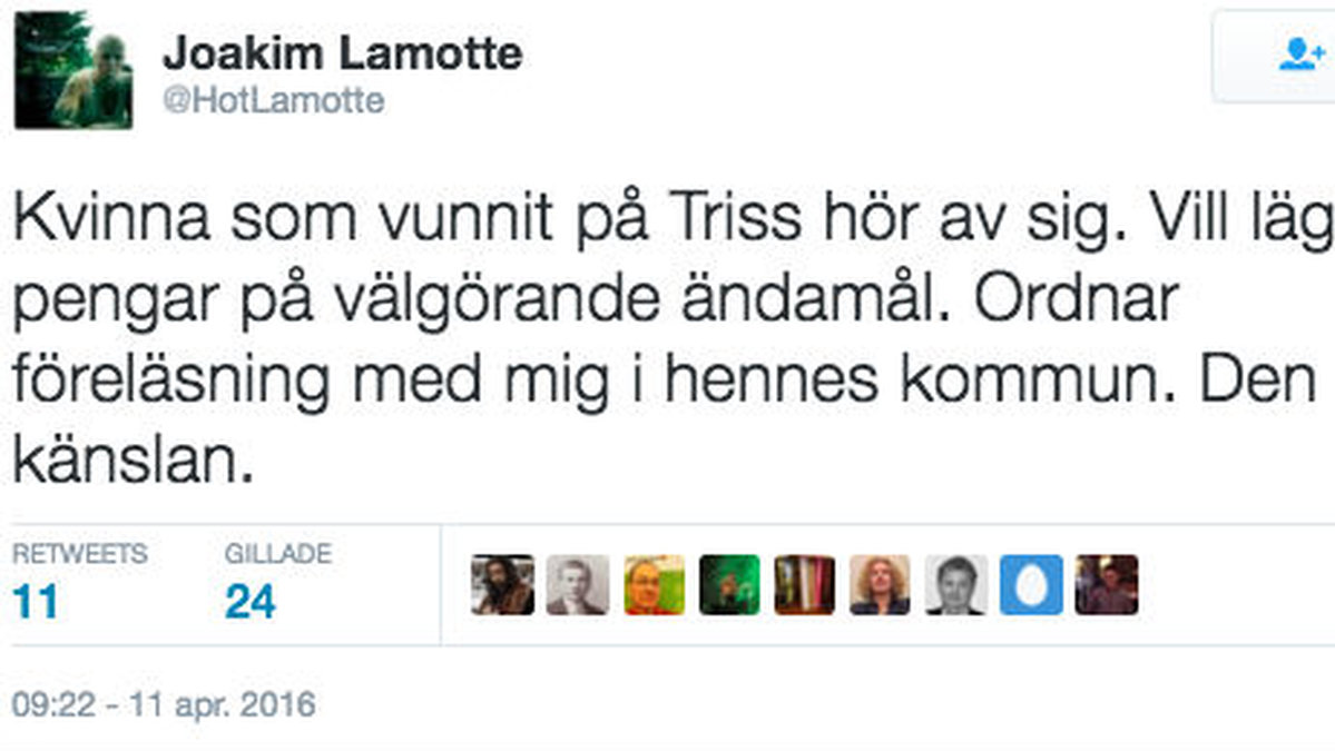 Joakim Lamotte twittrade ut denna anekdot i tisdags.