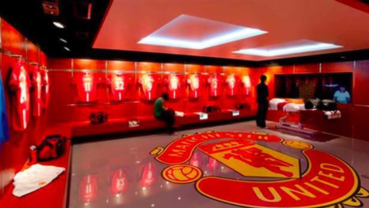 Manchester Uniteds omklädningsrum är ganska snyggt.