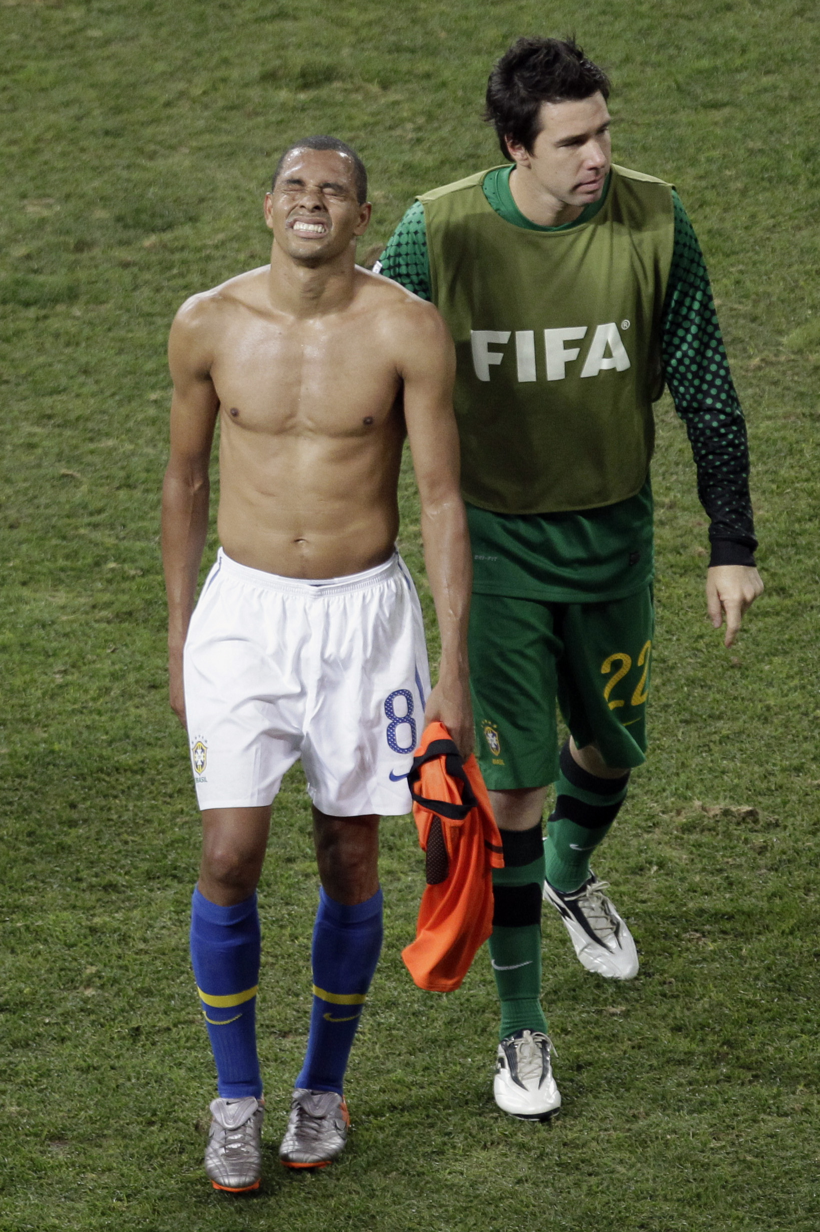 Gilberto Silva och hans Brasilien har spelat sin sista match i detta VM.