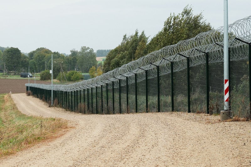 Gränsstaket mot Ryssland nära Vinski i östra Estland i förra veckan.