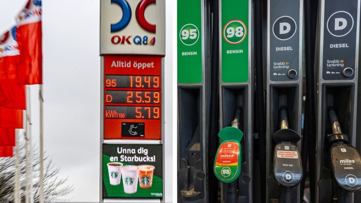Bensin- och dieselskatten sänks 1 maj 2026