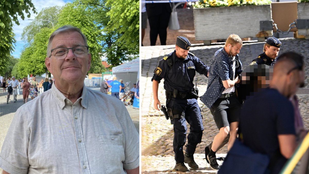 Lasse Reuterberg, 69, tacklade misstänkte knivmannen i Visby.