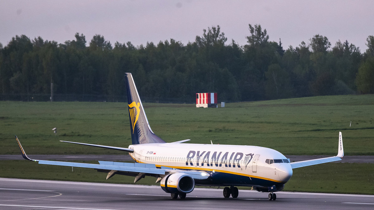 Det Ryanair-plan som omdirigerades till Minsk i maj i fjol. Arkivbild.