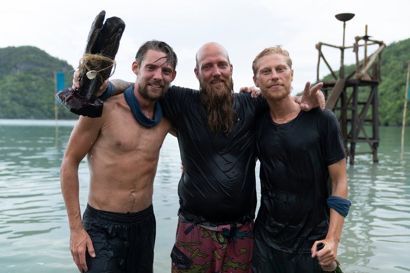 Lars-Olov Johansson (mitten) tillsammans med konkurrenterna Kristofer Nystedt och Martin Larsson. Pressbild.