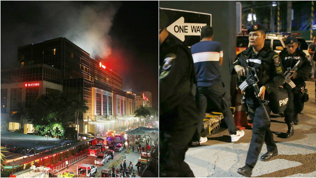 36 personer uppges döda efter attack mot ett hotell i Manila, Filippinerna.