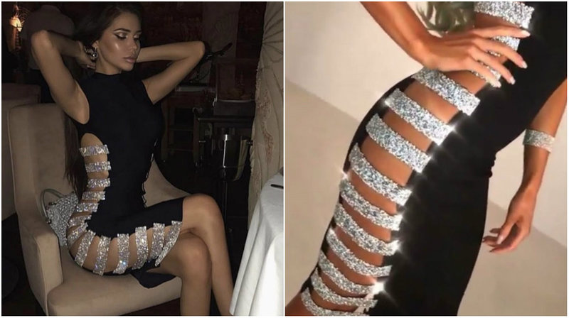 Klänning med glitter