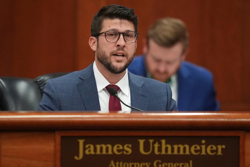 USA-delstaten Floridas högste juridiske chef James Uthmeier, fotograferad i Tallahassee i mars.