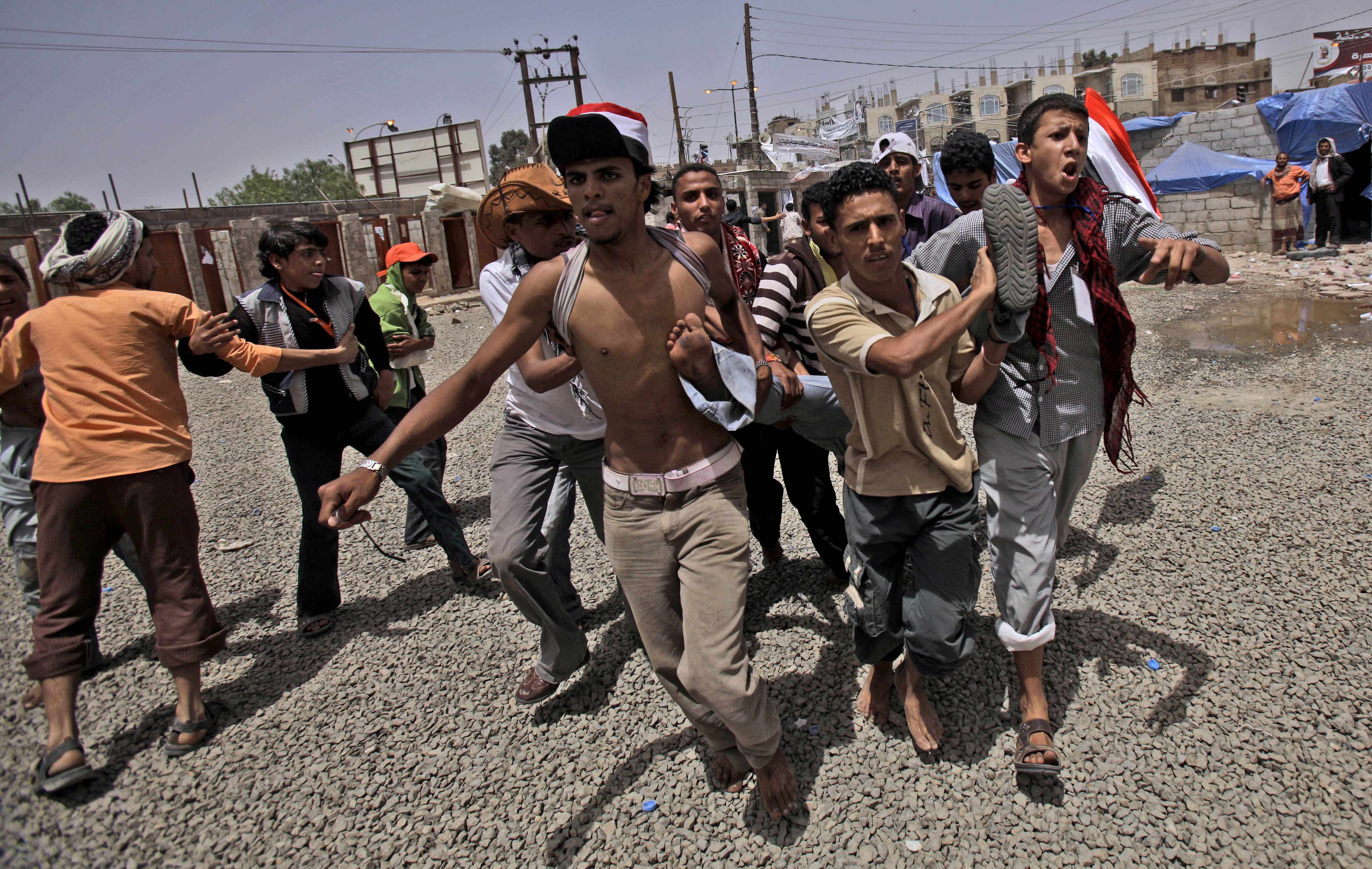 Kravaller, Demonstration, Uppror, Jemen