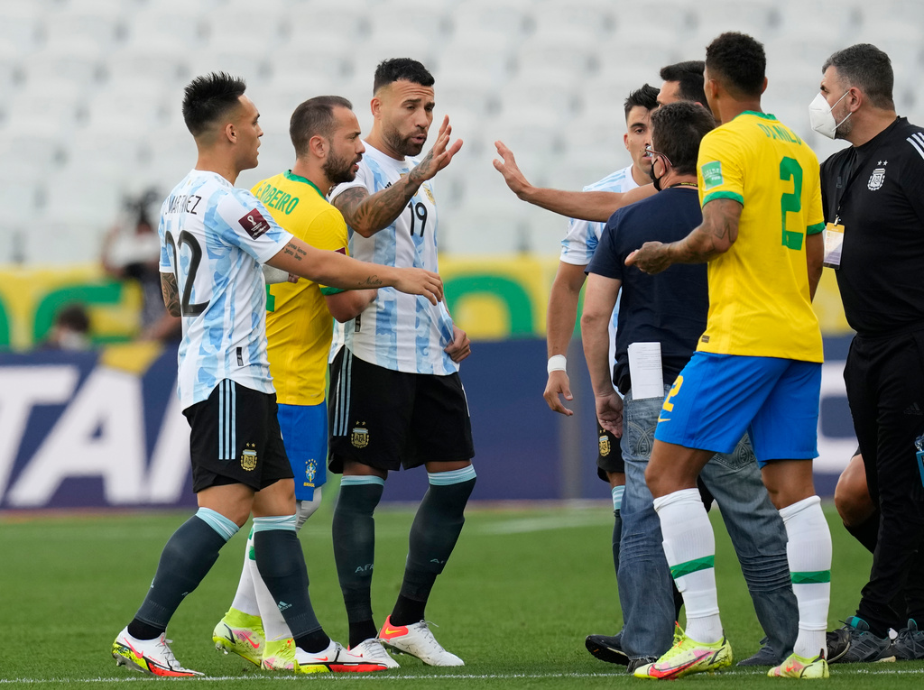 Kvalmötet mellan Brasilien och Argentina stoppades av brasiliansk hälsomyndighet. Brasilien vill inte spela om matchen. Arkivbild.