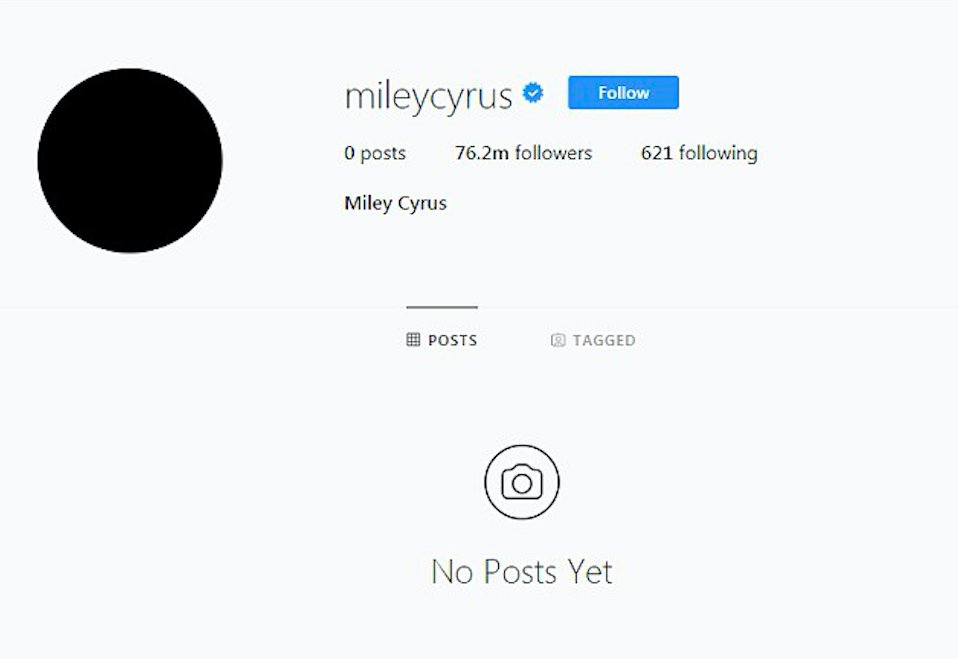 Bild från Mileys Instagram Bild från Mileys Instagram