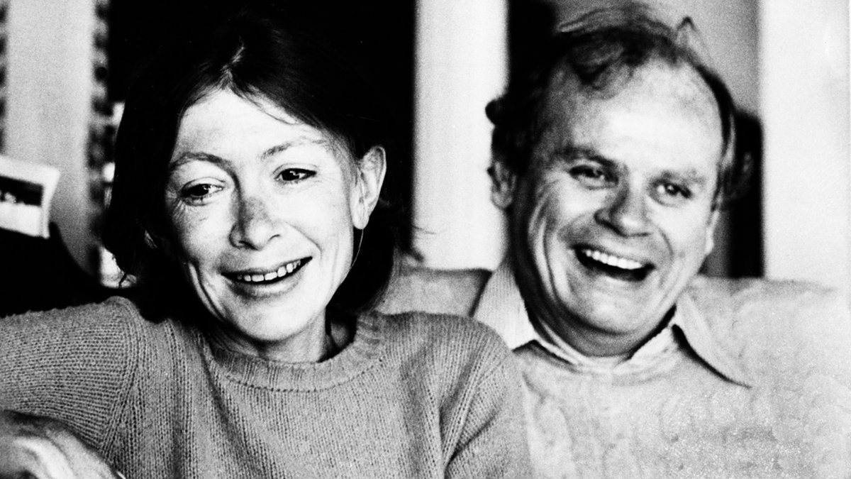 Joan Didion och John Dunne var ett av USA:s mest ikoniska litterära par. Arkivbild.