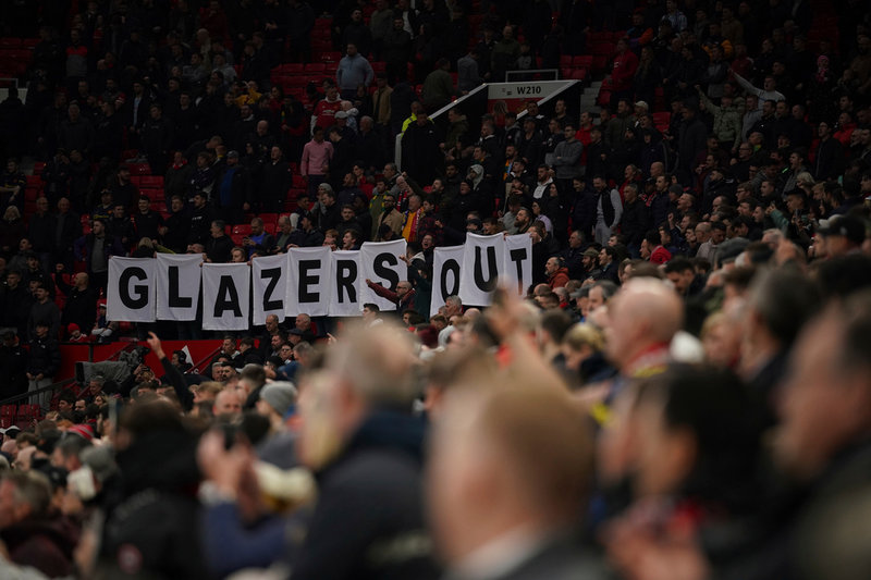 Många av Manchester Uniteds supportrar vill se ett ägarskifte. Arkivbild.