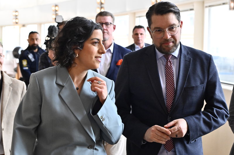  Liberalerna partilledare Simona Mohamsson (L) och Sverigedemikraternas Jimmie Åkesson (SD)