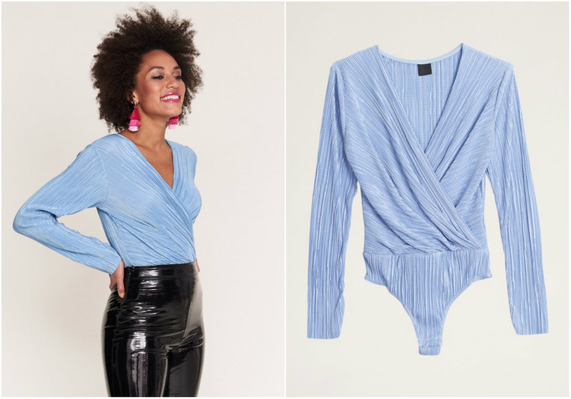 Pleated body i lila Gina Tricot