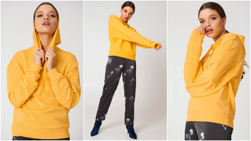 Basic Hoodie i gult