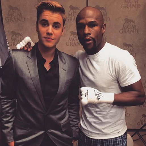Justin Bieber och Floyd Mayweather. Justin Bieber och Floyd Mayweather.