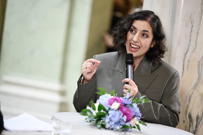 Liberalernas partiledare, tillika utbildnings- och integrationsminister, Simona Mohamsson (L). Foto: Pontus Lundahl / TT