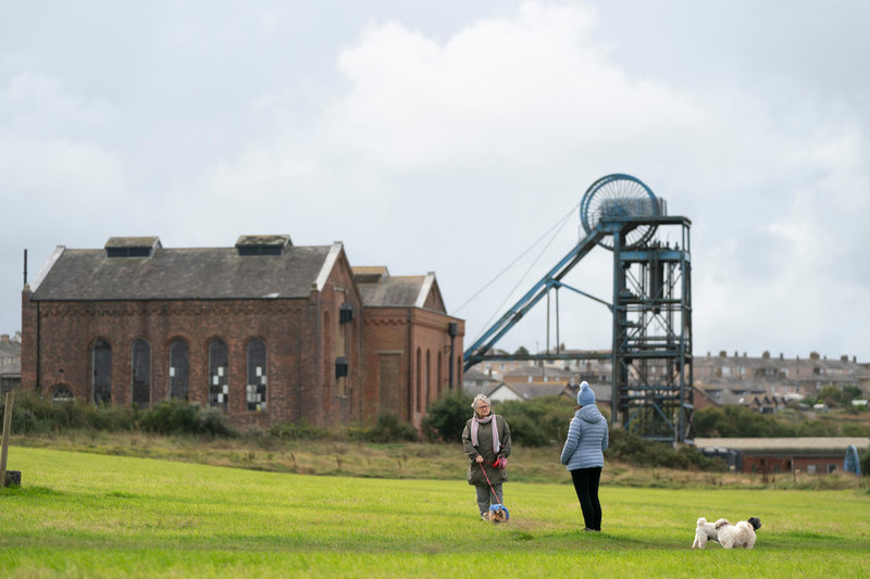 Gruvöppningen till den gamla gruvan i Whitehaven. Här ligger i dag i stället Haig Colliery Mining Museum.