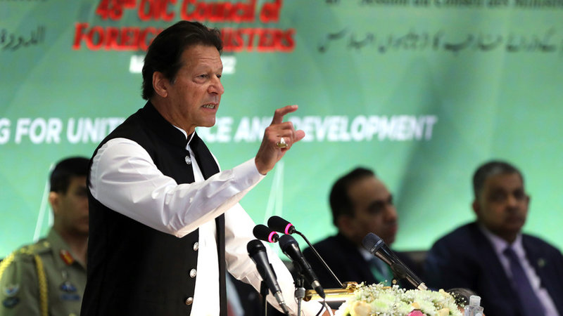 Imran Khan tvingades lämna posten som premiärminister i Pakistan under söndagen. Arkivbild.