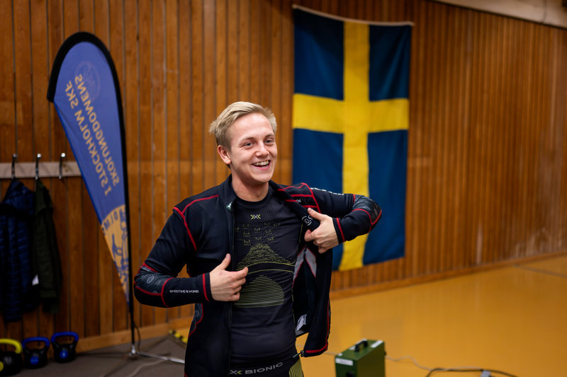 Victor Lindgren i en träningsanläggning i Farsta, Stockholm.