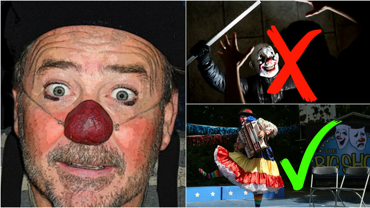 Jonny Lundgren har jobbat som clown i över 30 år och uppskattar inte trenden med "mördarclowner".