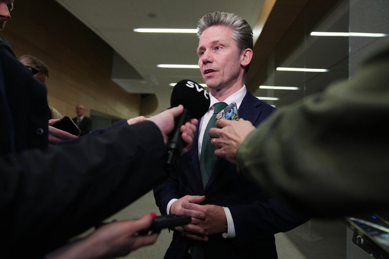 Försvarsminister Pål Jonson efter måndagens möte med nordiska kollegor i Bryssel.