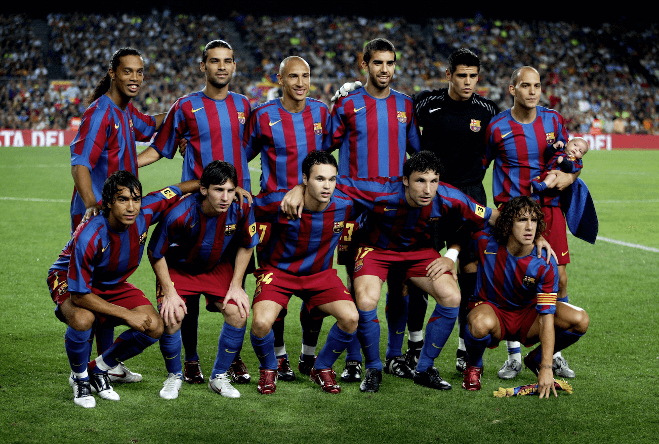 Barcelona på den gamla goda tiden. Man känner knappt igen Valdes och Iniesta. Barcelona på den gamla goda tiden. Man känner knappt igen Valdes och Iniesta.