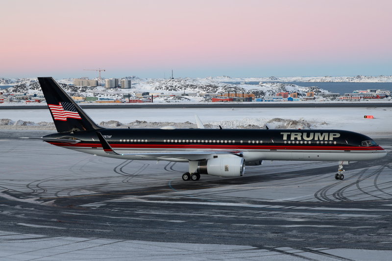 USA:s president Donald Trump har visat intresse för Grönland en längre tid. Hans son och namne besökte Nuuk i början av januari i år, då bilden togs.