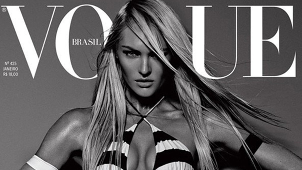 Candice Swanepoel på omslaget till brasilianska Vogue. 
