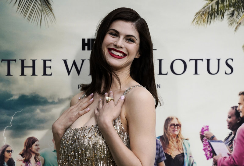 Alexandra Daddario vid premiären av 'The white lotus'. Arkivbild.