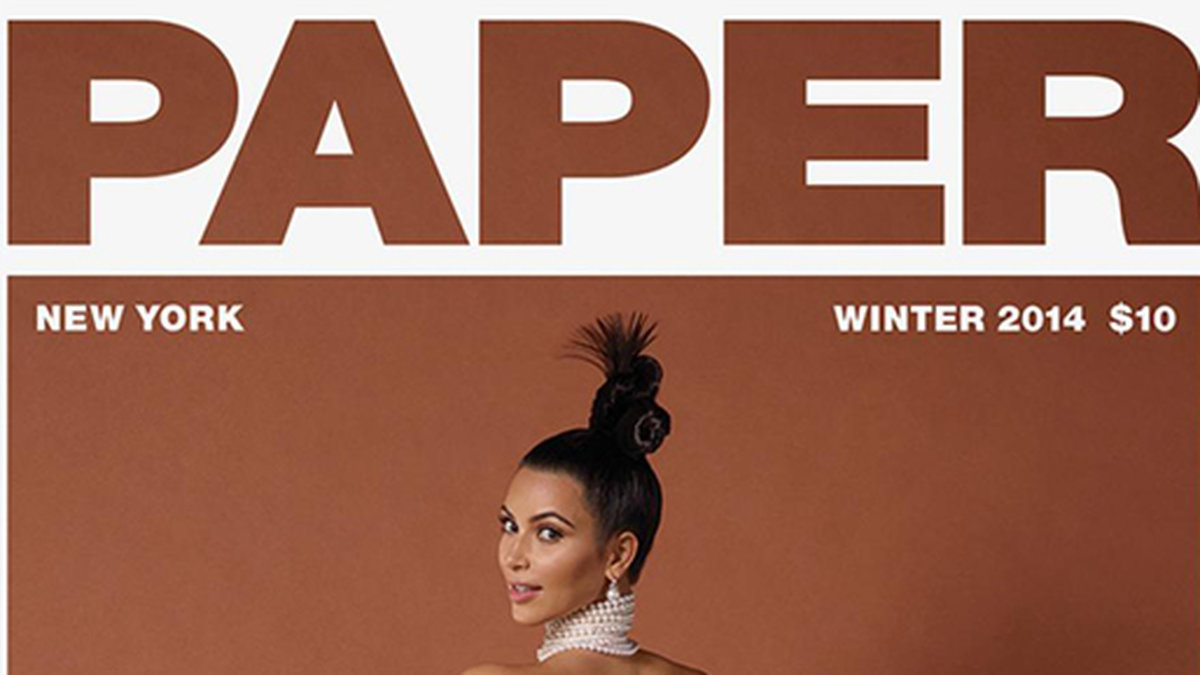 Kim Kardashian på omslaget till Paper. 