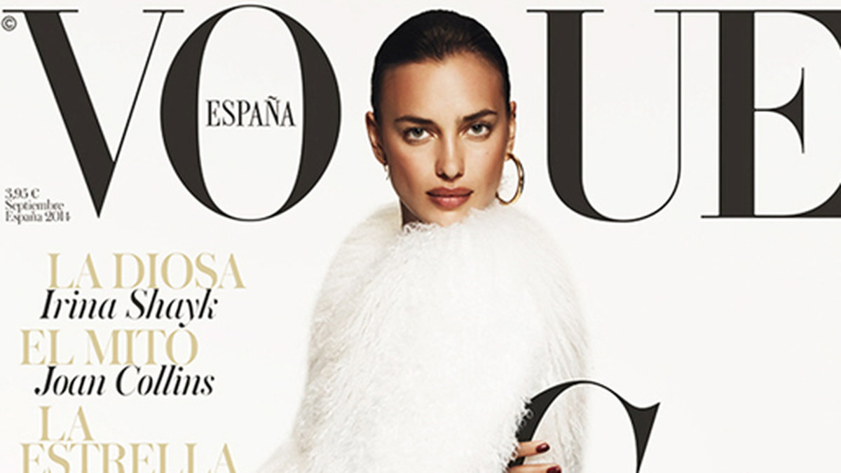 Irina Shayk pryder omslaget till spanska Vogue. 