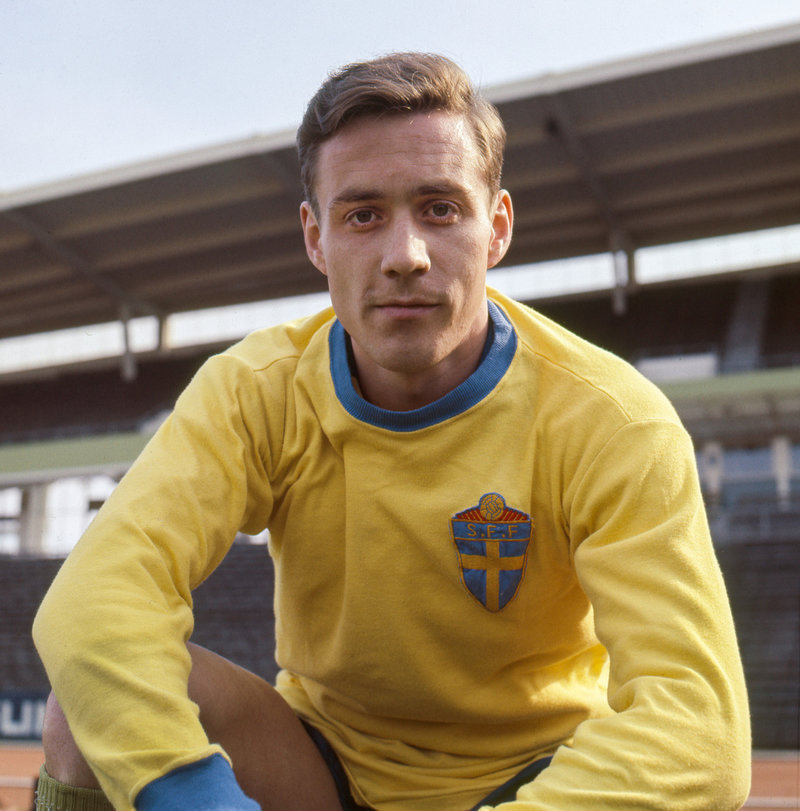 Ove Kindvall i svenska landslagströjan i maj 1969.