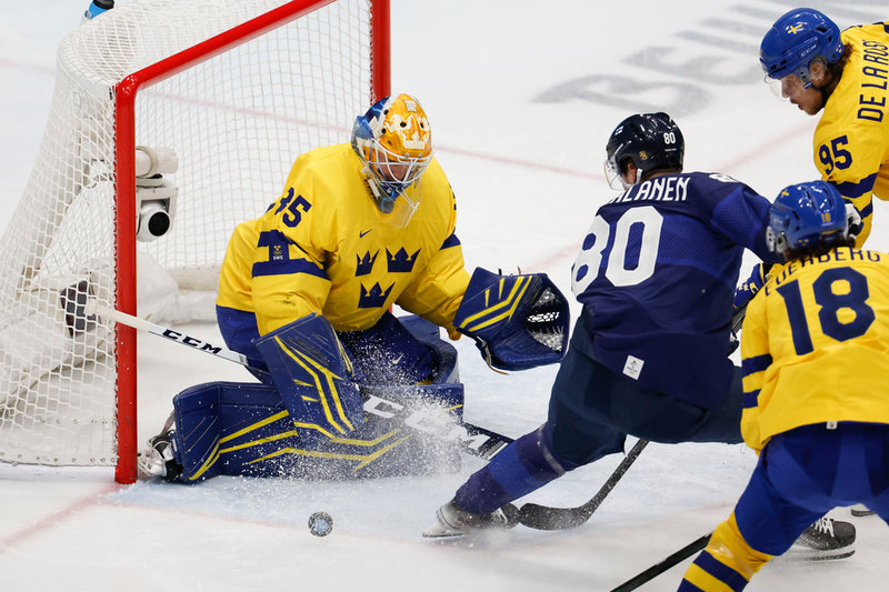 Magnus Hellberg i matchen mot Finland.