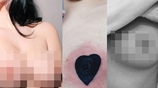 Efterfrågan på att tatuera bröstvårtorna har ökat. Se exempel hur det ser ut i bildspelet. 