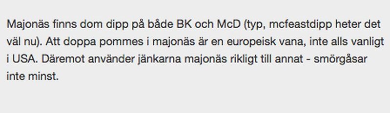 Diskussion på internetforum om McFeast-dipp och majonnäs