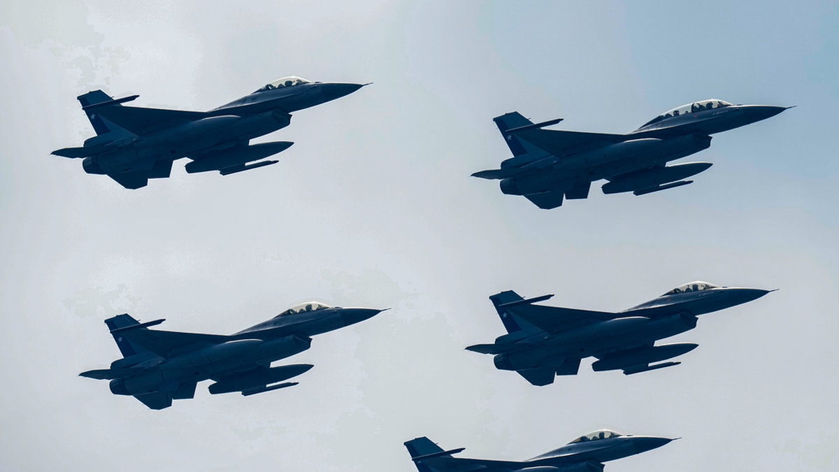 Turkiet vill köpa stridsflygplan av modellen F16 av USA. Arkivbild.