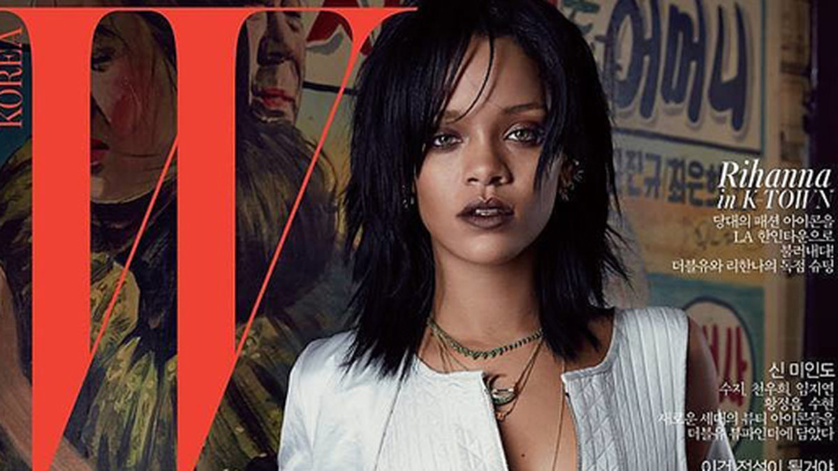 Rihanna pryder omslaget till W.