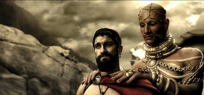 'This is a hangover!' Gerard Butler spelar Spartas nationalhjälte Leonidas i serietidningsfilmen '300'. Pressbild.