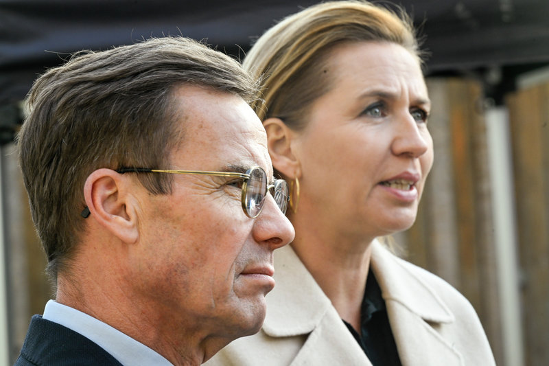 Statsminister Ulf Kristersson har uttryckt sitt stöd till sin danska kollega Mette Frederiksen efter drönarangreppet mot Kastrup. Arkivbild.