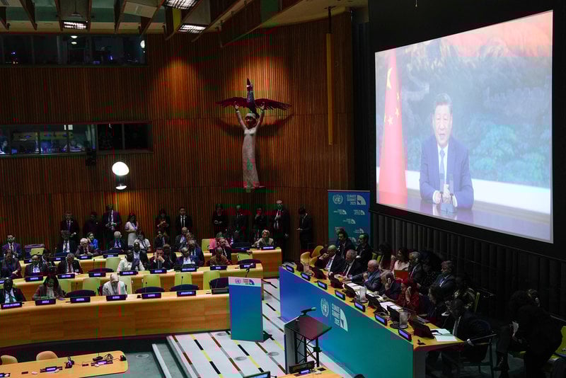 President Xi Jinping presenterade Kinas planer via länk för FN:s generalförsamling under onsdagen. 