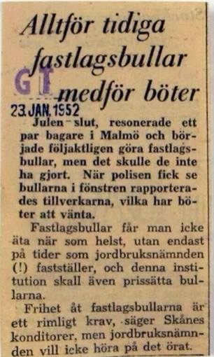 Tidningsurklipp fastlagsbullar Tidningsurklipp fastlagsbullar