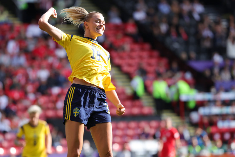 Fridolina Rolfö är den enda svenska spelaren som är nominerad till Ballon d'Or 2022. Arkivbild.