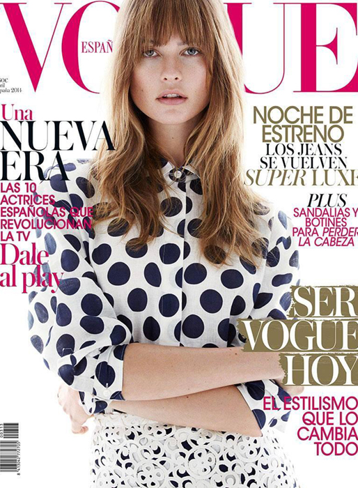 Behati Prinsloo på omslaget till spanska Vogue. Behati Prinsloo på omslaget till spanska Vogue.